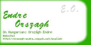 endre orszagh business card